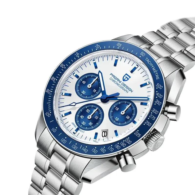 Pagani Design Speedmaster Blue Bezel Men's Watch-  PD-1701